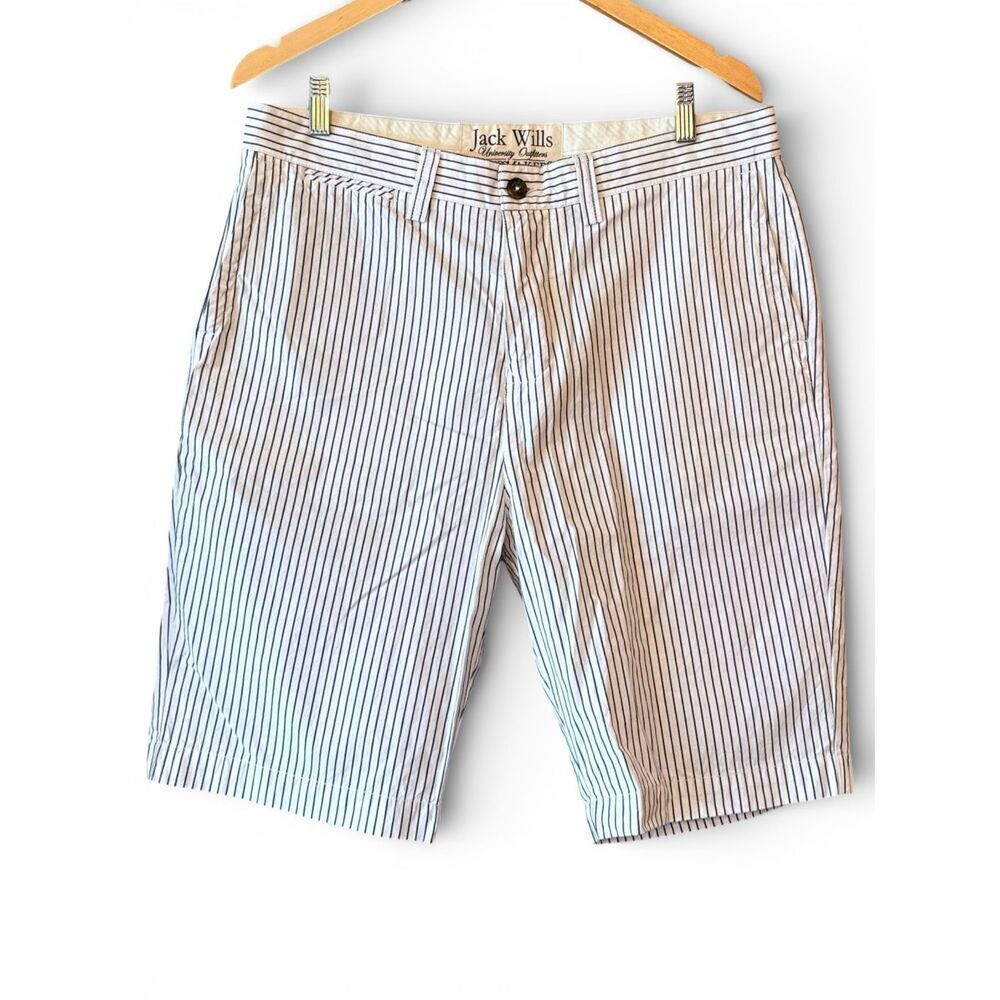 JACK WILLS University Outfitters Preppy Pinstripe Chino Shorts Size 34